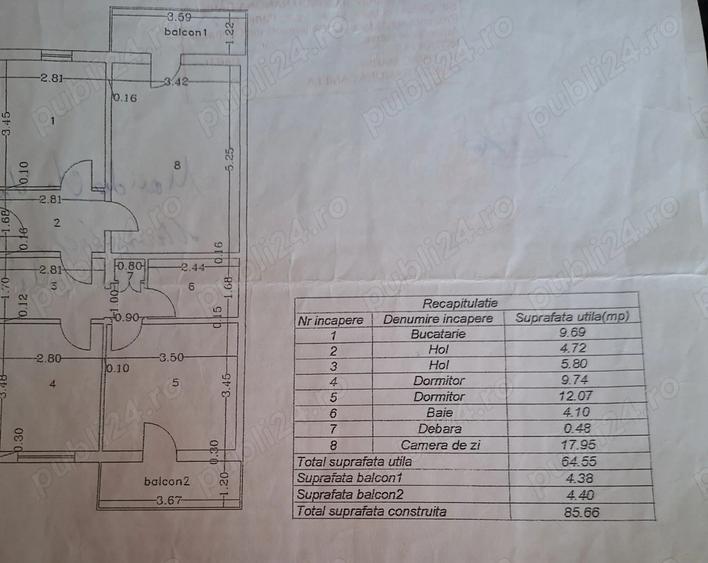 Vand apartament 3camere decomandat - 4