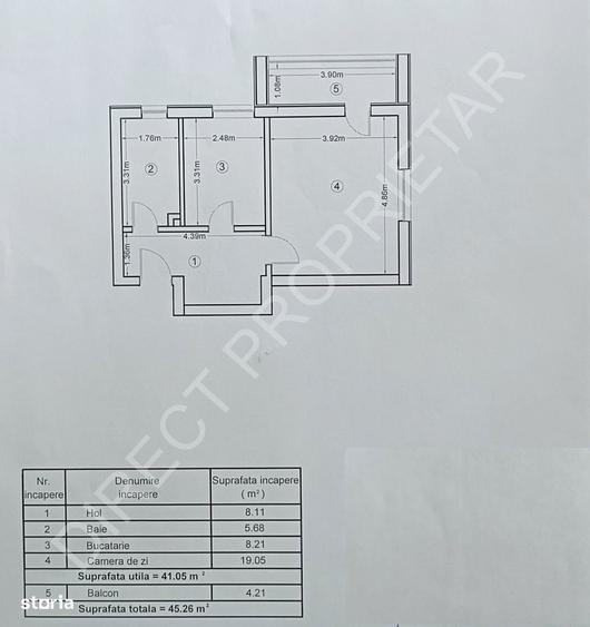 Garsoniera 45 mp | An 2019 | Et 3/6 | Parcare | Decomandata | Acvilei - 2