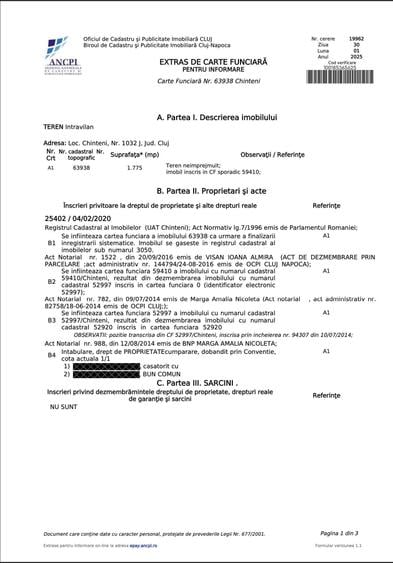 Cel mai bun teren din Chinteni - 1775 mp - 2