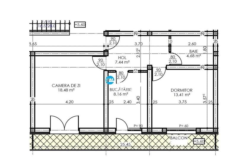 Apartament cu 2 camere decomandat în Ciurea