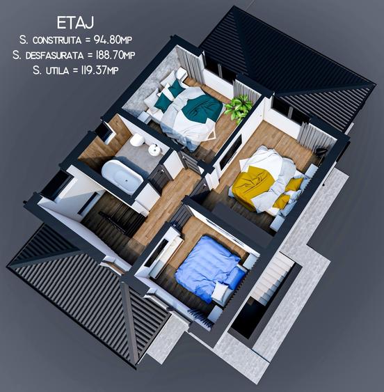 De vanzare casa, 5 camere, 119 mp, Miroslava, 100m de gradinita , Cod 161382 - 6