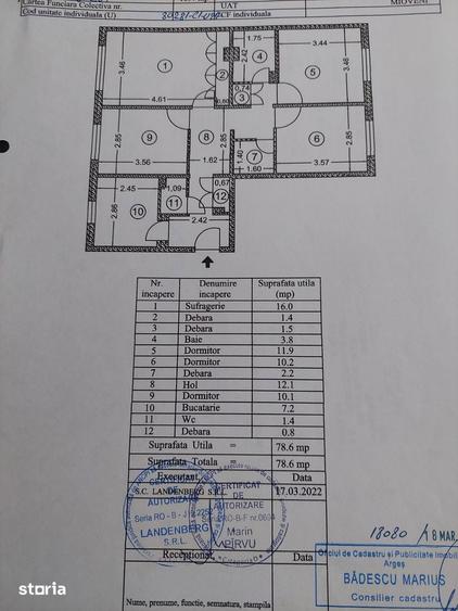 Vand apartament 4 camere Mioveni 78,6 mp Parter - 3