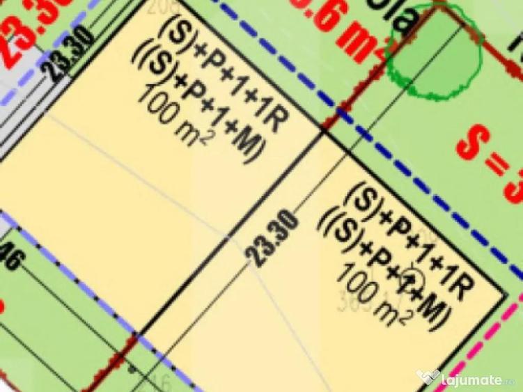 Teren 627 mp pentru 2 case individuale PUZ aprobat, zon? - 1