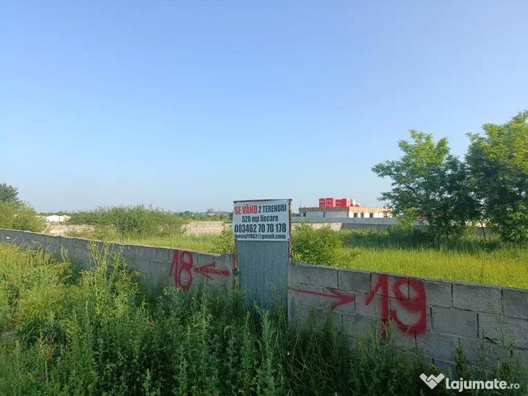 Se vand doua parcele de teren a cate 520 mp fiecare, situate pe strada Luncii - 2