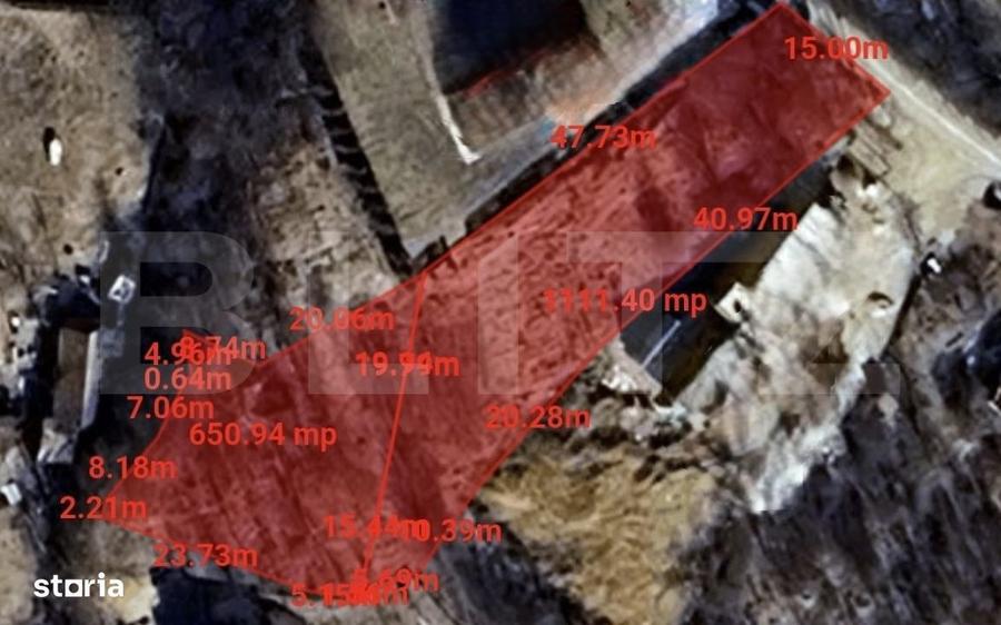 Investitie ! Teren intravilan autorizabil 1760 mp, front 15 m,Feleacu - 1