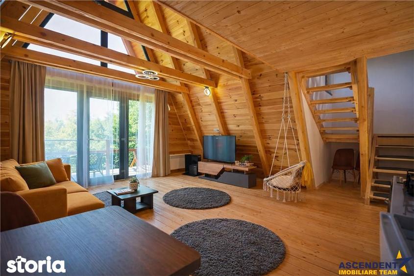 Eleganta,echipata casa A Frame,1.200 mp teren,deschidere Piatra Craiul - 8