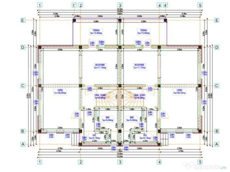 Duplex de vanzare, cu 4 camere, 100 mp+250 mp teren, zona Ip - 2