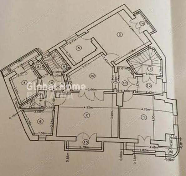 Spatiu birouri - 3 camere | Zona Cismigiu | Et. 2 Cladire Interbelica | 107 MP - 8