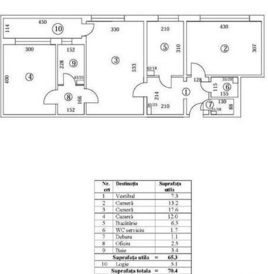 Dristor - Baba Novac vanzare ap. 3 camere - 5