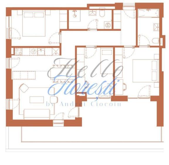 Apartament 4 camere 86.1 mp + logie de 26 mp in Hexagon - 3