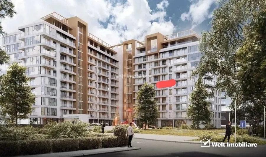 Apartament de 2 camere, semidecomandat, 45,7mp utili, bloc nou, Zona Marasti