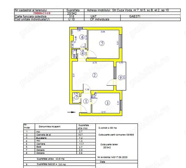 Apartament 2 camere Gae?ti, Dambovi?a, etaj 2 4 Apartament 2 camere Gae?ti, Dambovi?a, etaj 2 4