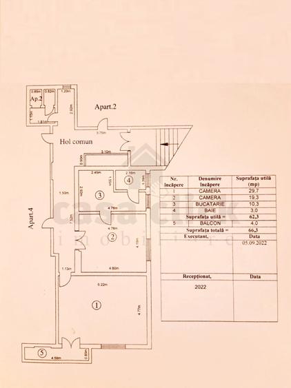 Apartament 2 camere in casa, 71 mp, central, Domnească, balcon - 16