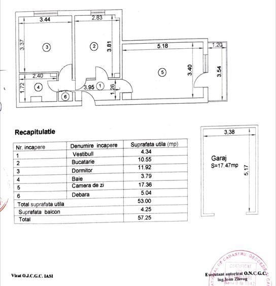 ARCU-ap.2 camere, decomandat,etaj 2/4,liber, GARAJ INTABULAT,an constructie 1986 - 1