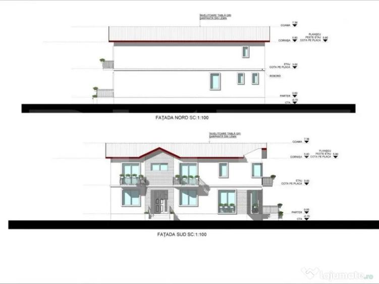 Casa la rosu, cu 4 camere, 145 mp utili, 356 mp teren, zona - 1