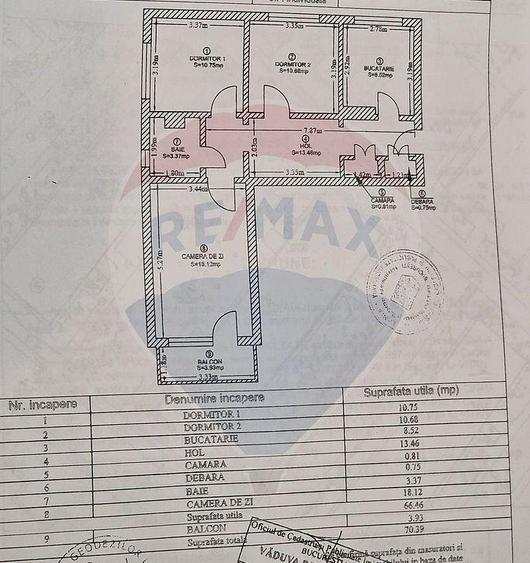 Apartament 3 camere 70.39 mp - zona dna Ghica- str Sinaia! - 2