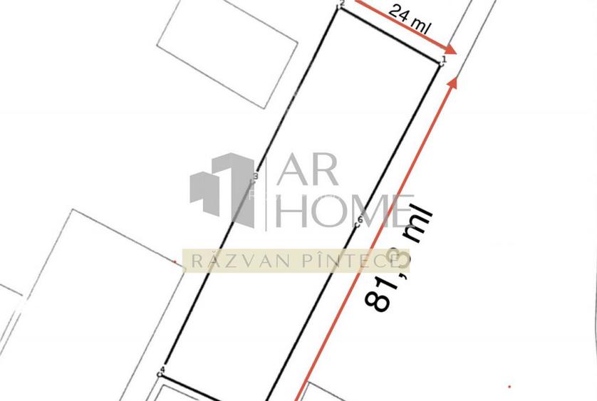 Teren intravilan 1900 mp, langa padure, intrare Gageni Paule