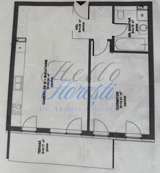 Apartament 2 camere 52.23 mp + terasa de 8.77 mp in zona Eroilor