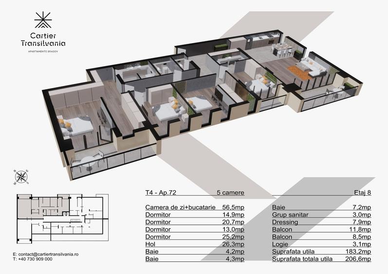 TRANSILVANIA RESIDENCE- CARTIER TRANSILVANIA, APARTAMENT 5 CAMERE PENTHOUSE - 19
