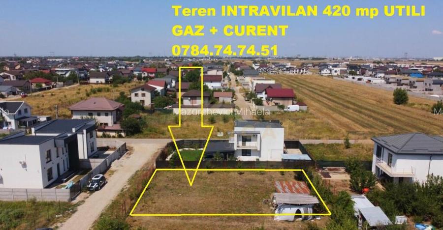 Teren intravilan cu UTILITATI - 420 mp - comuna Berceni