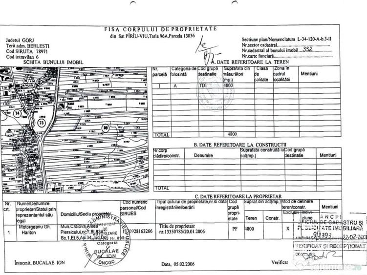 Teren 18.480 mp de vanzare Berle?ti, Gorj - 1