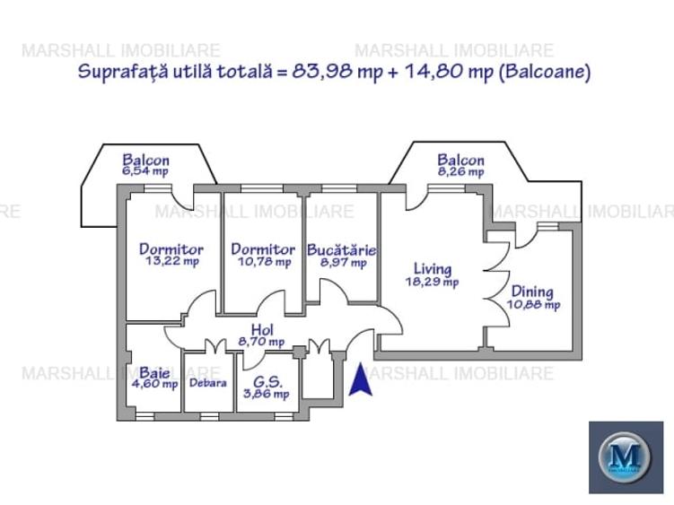 Apartament 4 camere de vanzare, zona Ultracentral, 98.78 mp #16533 - 12