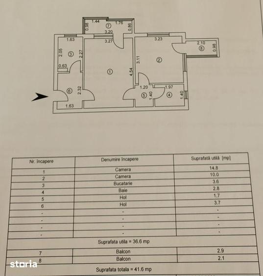 Apartament cu 2 camere în Micro 40