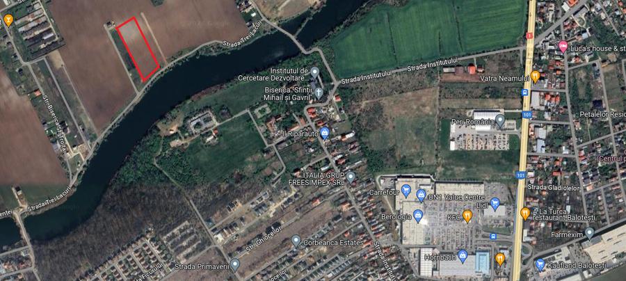 Teren intravilan - 16.450 mp, Corbeanca - Balotesti, deschidere la lac - 2