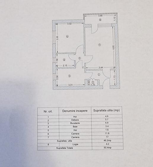 Tatarasi Dispecer-2 Camere Decomandat 50mp-bloc fara risc - 1