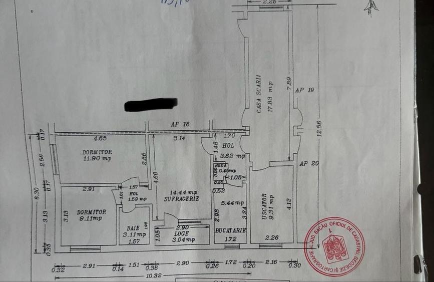 Apartament cu 3 camere semidecomandat în Central