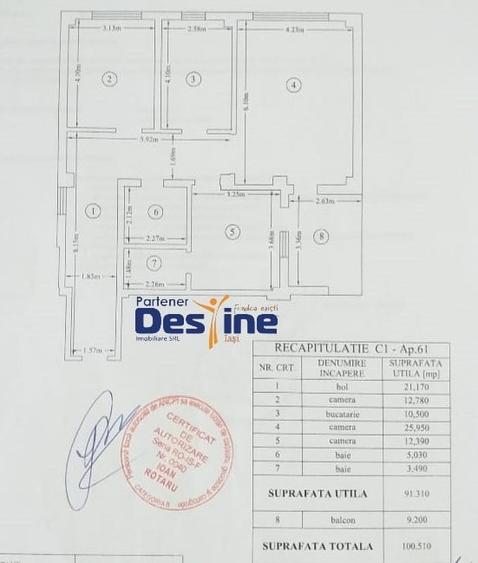 Apartament 3 camere DECOMANDAT 100 MP zona Pacurari - Șos. Rediu - 11
