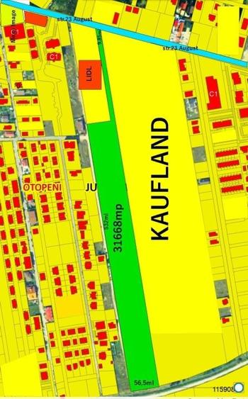 Teren intravilan 31668mp,acces din DJ -str 23 august - 1