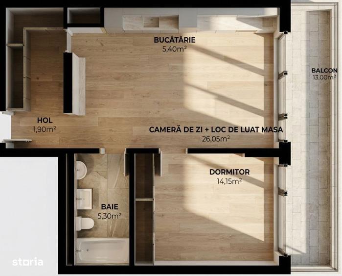 OPORTUNITATE! Ansamblu NZEB! 2 Camere si terasa, Dambul-Rotund - 1