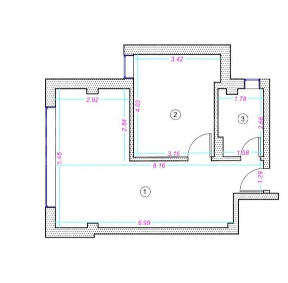 Apartament 2 camere, 44 mp, finisat, zona Donath - 1
