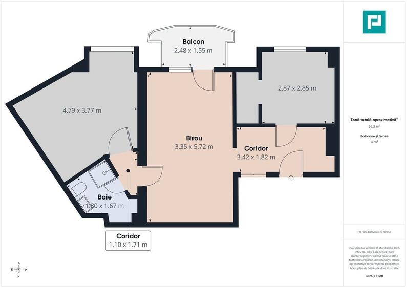 Apartament cu 2 camere în Unirii — fotografia 3