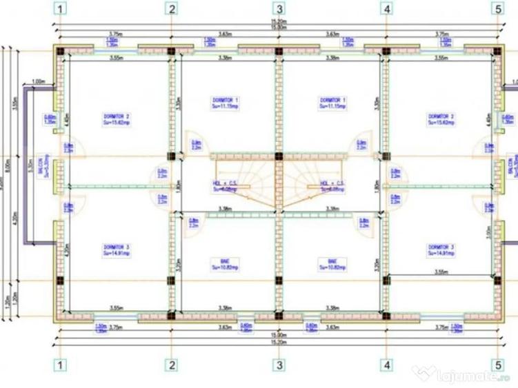 Duplex de vanzare, cu 4 camere, 100 mp+250 mp teren, zona Ip - 1