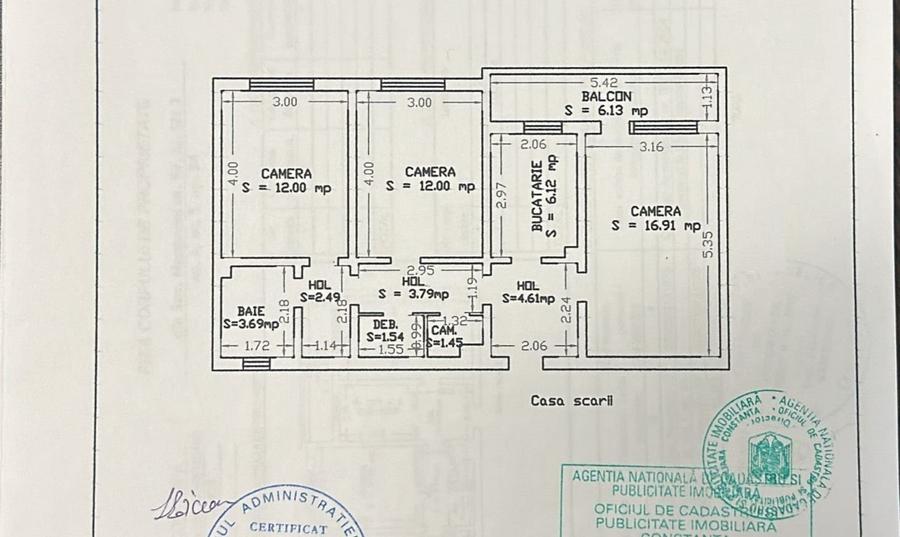 Gara-Abator, apartament cu 3 camere decomandate. - 8
