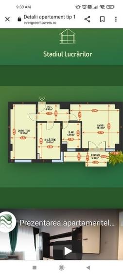 PF vand ap 2 cam  57,4 mp intabulat mobilat cu loc parcare subterana - 11