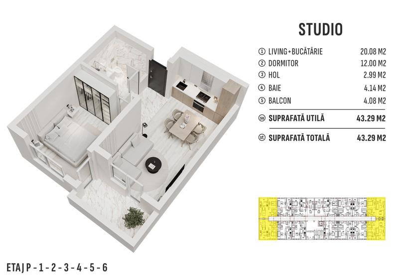 Apartament Tip Studio -Bloc Nou-Militari Residence- TVA Inclus - 18