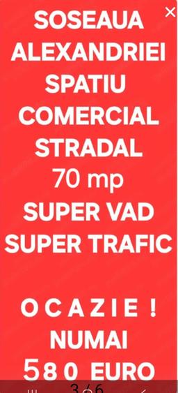 Sos.Alexandriei Spatiu Stradal 70mp Grup sanitar AC La Cheie Super Vad Super Trafic Super Pozitie - 1