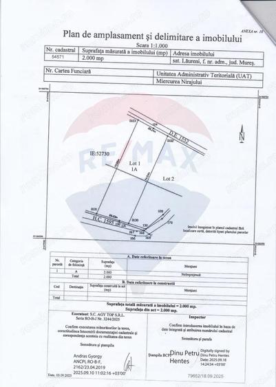 Teren 2,000mp Laureni TG Mures / Strada Laureni - 2