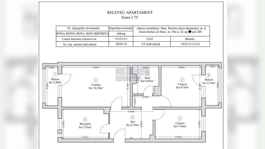 Apartament cu 3 camere decomandat în Ștefan cel Mare