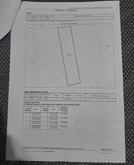 Teren de 1100 mp, în Milcov