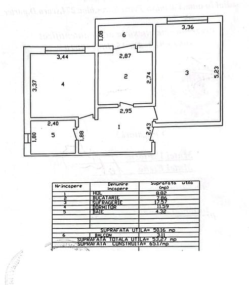 Apartament cu 2 camere decomandat, mobilat în Traian