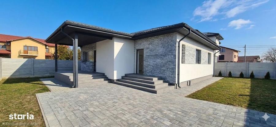 Casa PARTER 129m2, panouri solare, placa beton, DOMNESTI , Comision 0 - 2