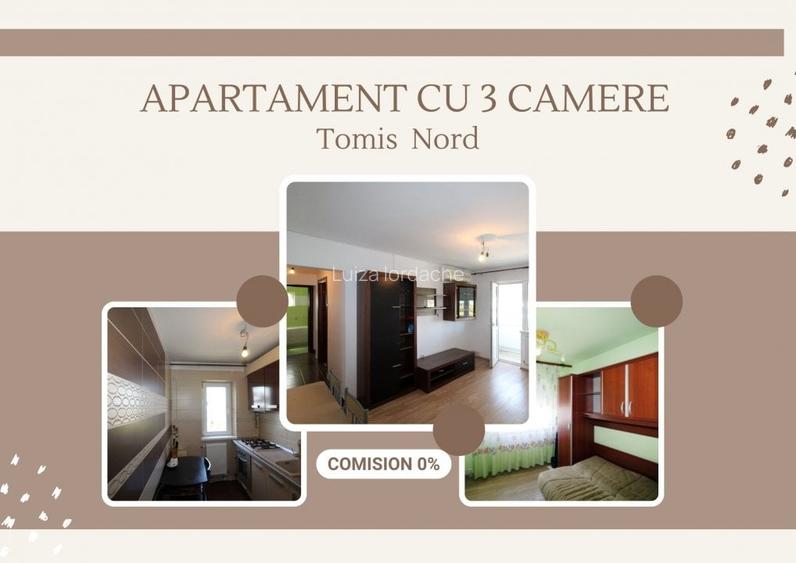 Apartament 3 camere confort 1, cu centrala pe gaz in zona Tomis Nord