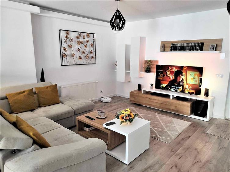 Apartament nou cu 3 camere, confort I, 68mp, etaj 2, superfinisat, mobilat si utilat, cu parcare, in - 7