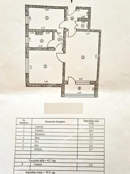 Apartament 2 camere, etaj 3/4 – Micro 17 - 8