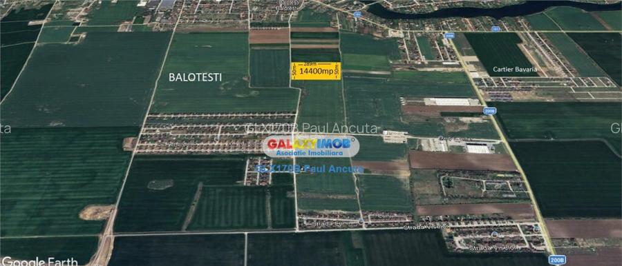 Teren Balotesti 14400 mp intravilan la str Amurgului cu str