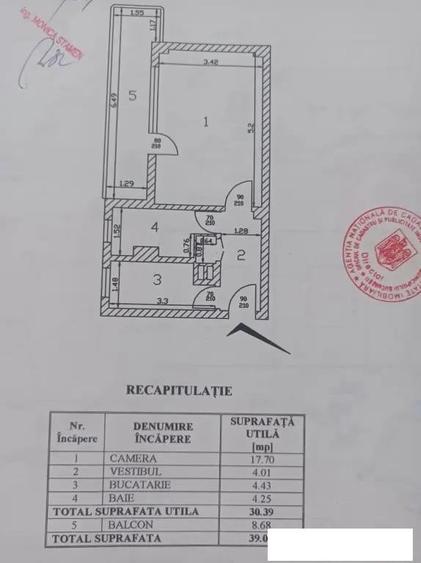 Garsonieră decomandată în Gorjului